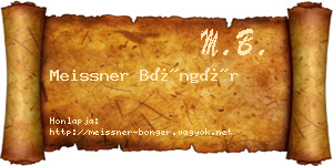 Meissner Böngér névjegykártya